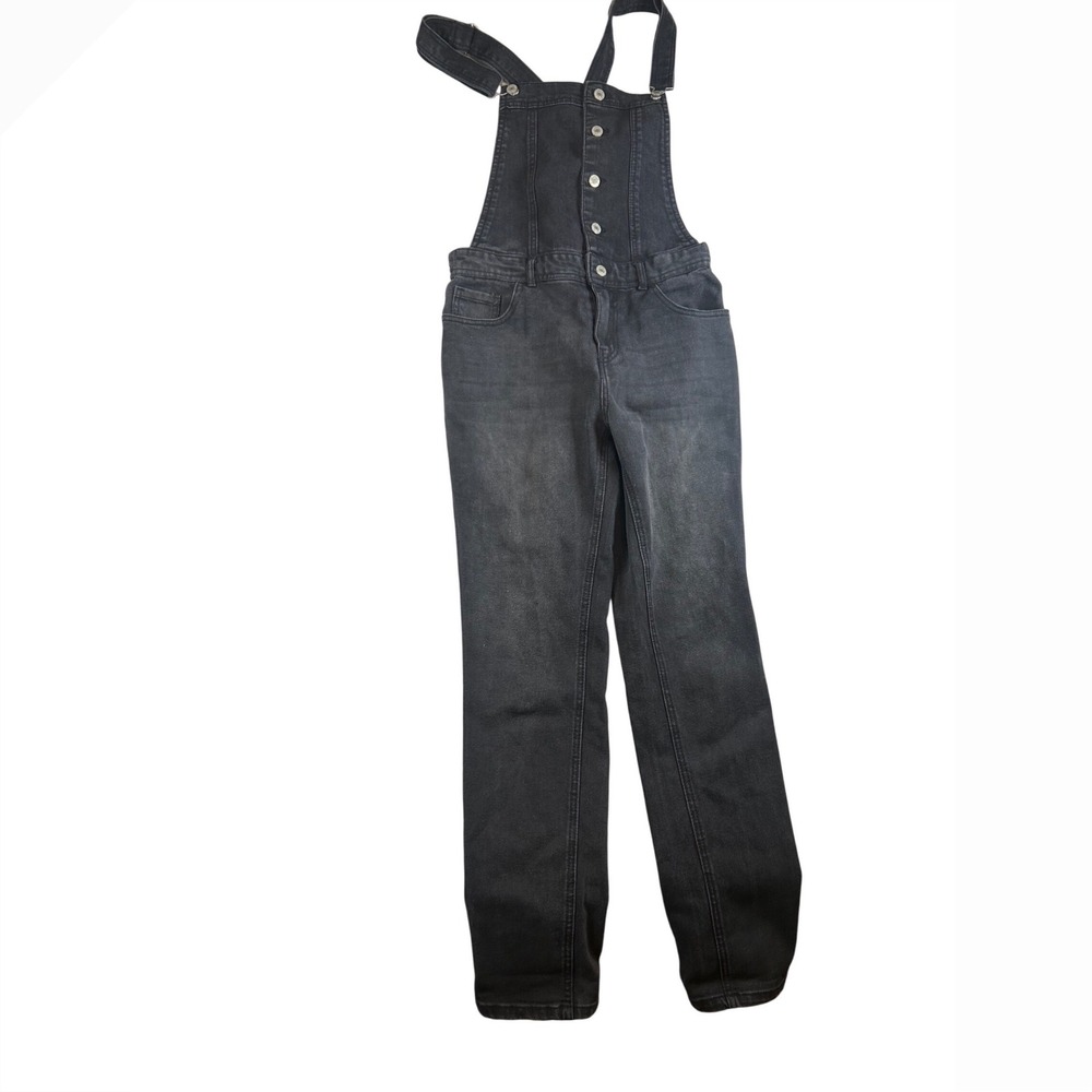 Women's Charcoal Black Denim Overalls